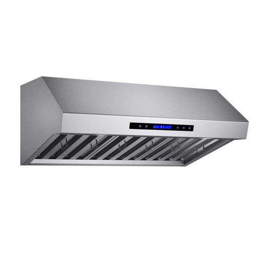 FORNO - Forno Palazzo 36" Wall Mounted Range Hood Stainless Steel Heavy-Duty Baffle Filters & Remote Control | FRHWM5030-36