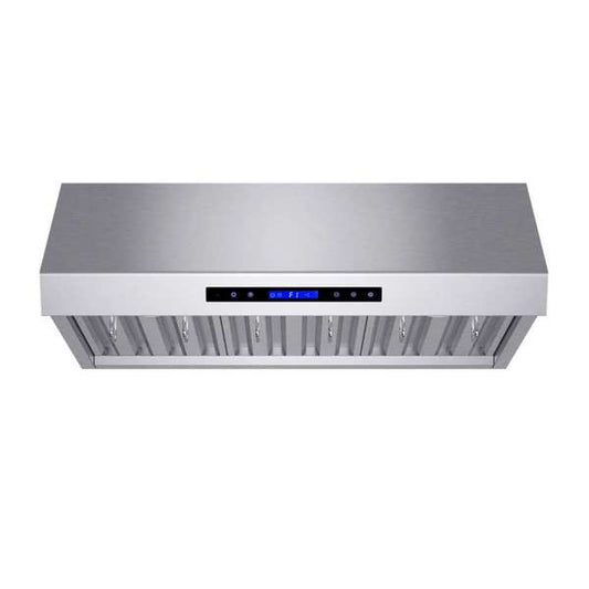 FORNO - Forno Palazzo 36" Wall Mounted Range Hood Stainless Steel Heavy-Duty Baffle Filters & Remote Control | FRHWM5030-36