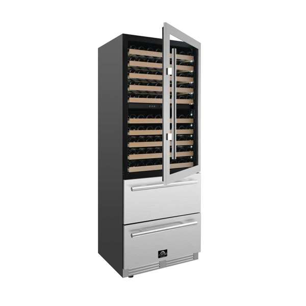 FORNO - Forno Celano 30" Dual Zone Wine Cellar & Beverage Cooler, 21.3 cu.ft. | FWCDR6697-30S