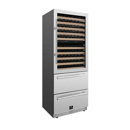 FORNO - Forno Celano 30" Dual Zone Wine Cellar & Beverage Cooler, 21.3 cu.ft. | FWCDR6697-30S