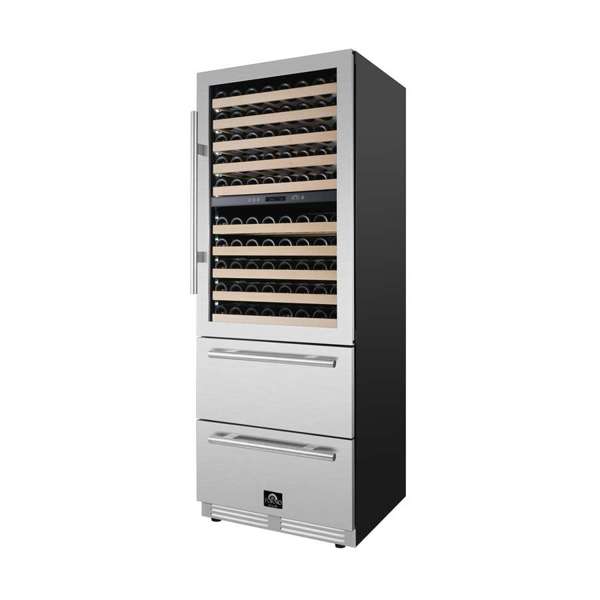 FORNO - Forno Celano 30" Dual Zone Wine Cellar & Beverage Cooler, 21.3 cu.ft. | FWCDR6697-30S