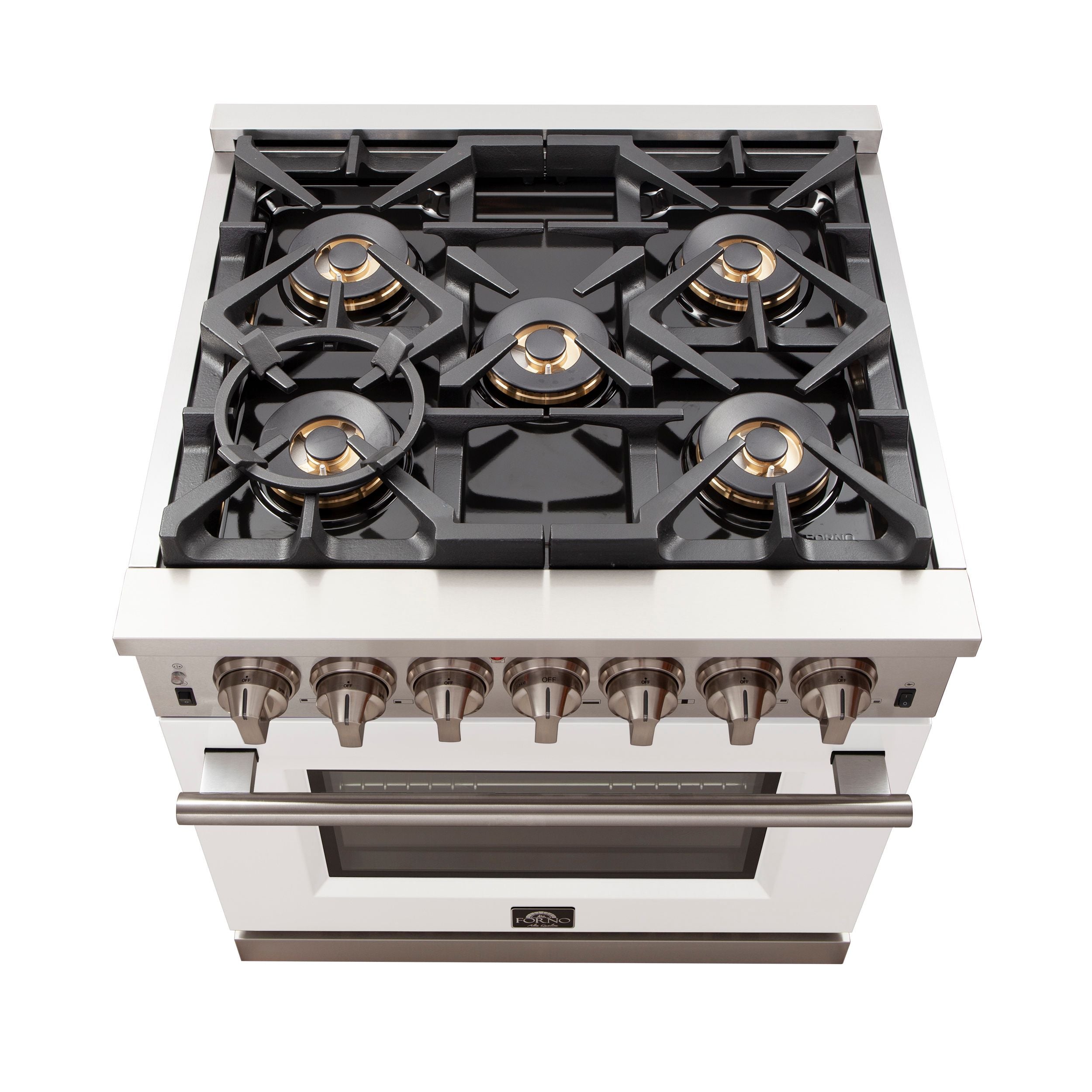 FORNO - Capriasca 30″ 4.32 cu. ft. Gas Range with 5 Italian Burners in White, FFSGS6260-30WHT