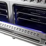 Forno - 60" Massimo 10-Sealed Burners Freestanding Dual Fuel Range in Stainless Steel Convention Oven