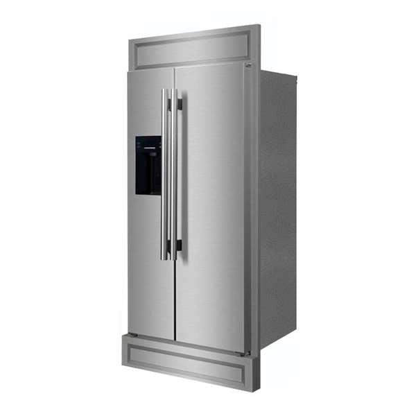 FORNO - Forno Salerno 36" Built-in Stainless-Steel Refrigerator 20 cu. ft with Modern Decorative Grill - 40 "es Wide | FFRBI1844-40MG