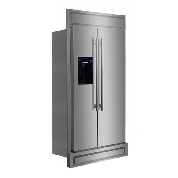 FORNO - Forno Salerno 36" Built-in Stainless-Steel Refrigerator 20 cu. ft with Modern Decorative Grill - 40 "es Wide | FFRBI1844-40MG