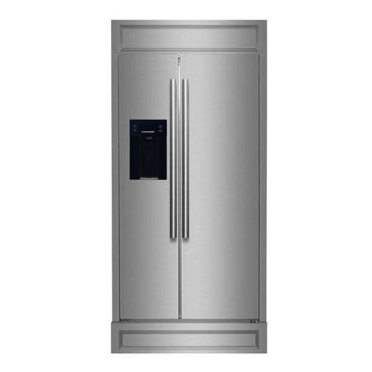 FORNO - Forno Salerno 36" Built-in Stainless-Steel Refrigerator 20 cu. ft with Modern Decorative Grill - 40 "es Wide | FFRBI1844-40MG