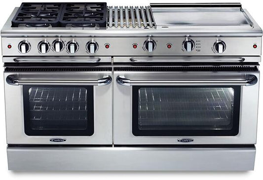 Capital Cooking - 60" Capital Precision Range - Self Clean - 19K BTU - 4 Sealed Burners w/ 12" BBQ & 24" Griddle - GSCR604BG