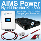 Aims Power - KIT Hybrid Pure Sine Inverter Charger & Battery Bank 4.6 kW Inverter Output | 28,800 Watt Hour Battery Bank