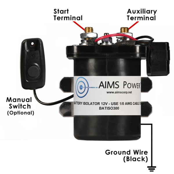 Aims Power - Dual Battery Sensing Isolator 300 Amp – Automatic
