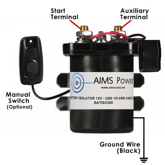 Aims Power - Dual Battery Sensing Isolator 300 Amp – Automatic