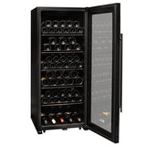 Allavino - Contemporary 102 Bottle Single Zone Freestanding Wine Refrigerator with Black Glass Door - AO KWR102S-1BGR