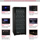 Allavino - Contemporary 102 Bottle Single Zone Freestanding Wine Refrigerator with Black Glass Door - AO KWR102S-1BGR