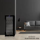 Allavino - Contemporary 102 Bottle Single Zone Freestanding Wine Refrigerator with Black Glass Door - AO KWR102S-1BGR
