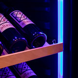 Allavino - 29" Wide 248 Bottle Single Zone Black Glass Wine Refrigerator with Display Shelving