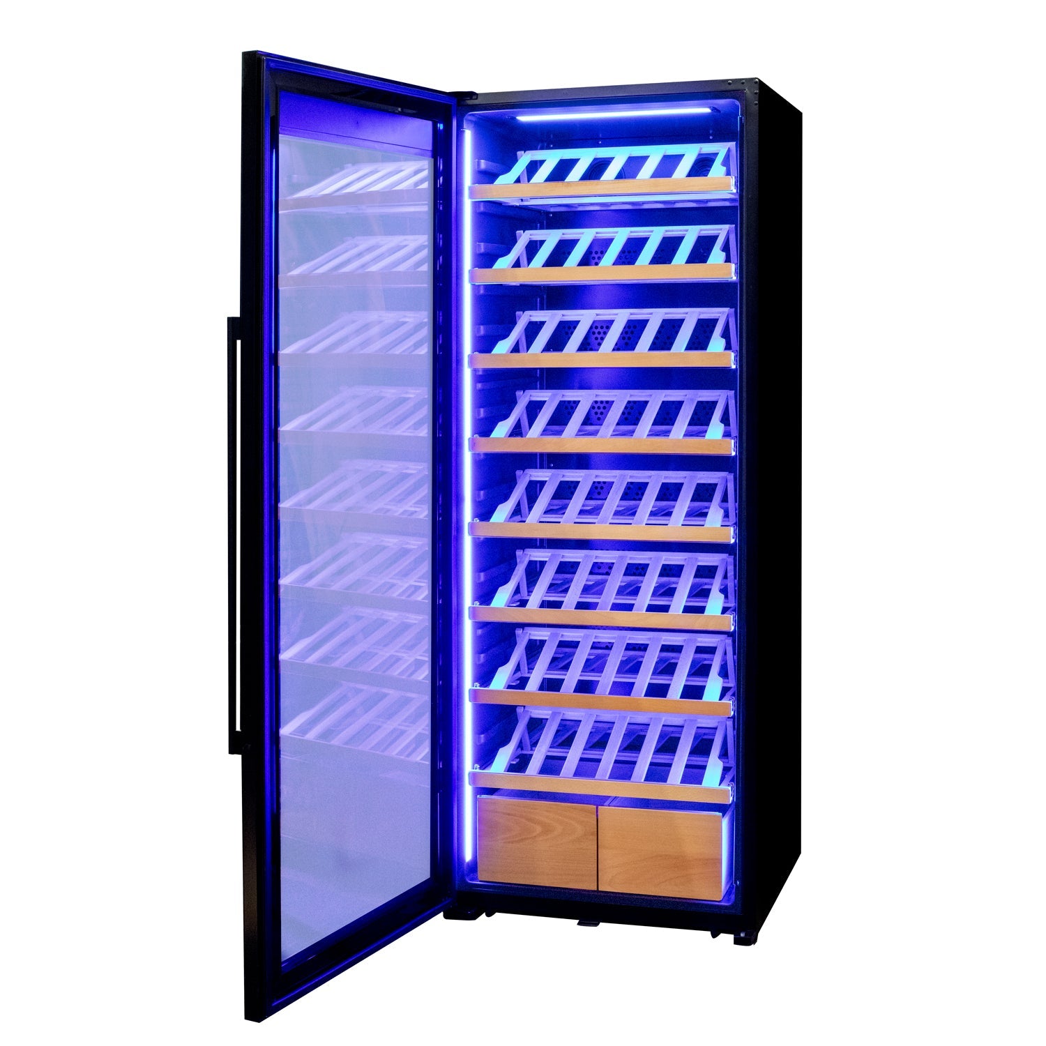 Allavino - 29" Wide 248 Bottle Single Zone Black Glass Wine Refrigerator with Display Shelving