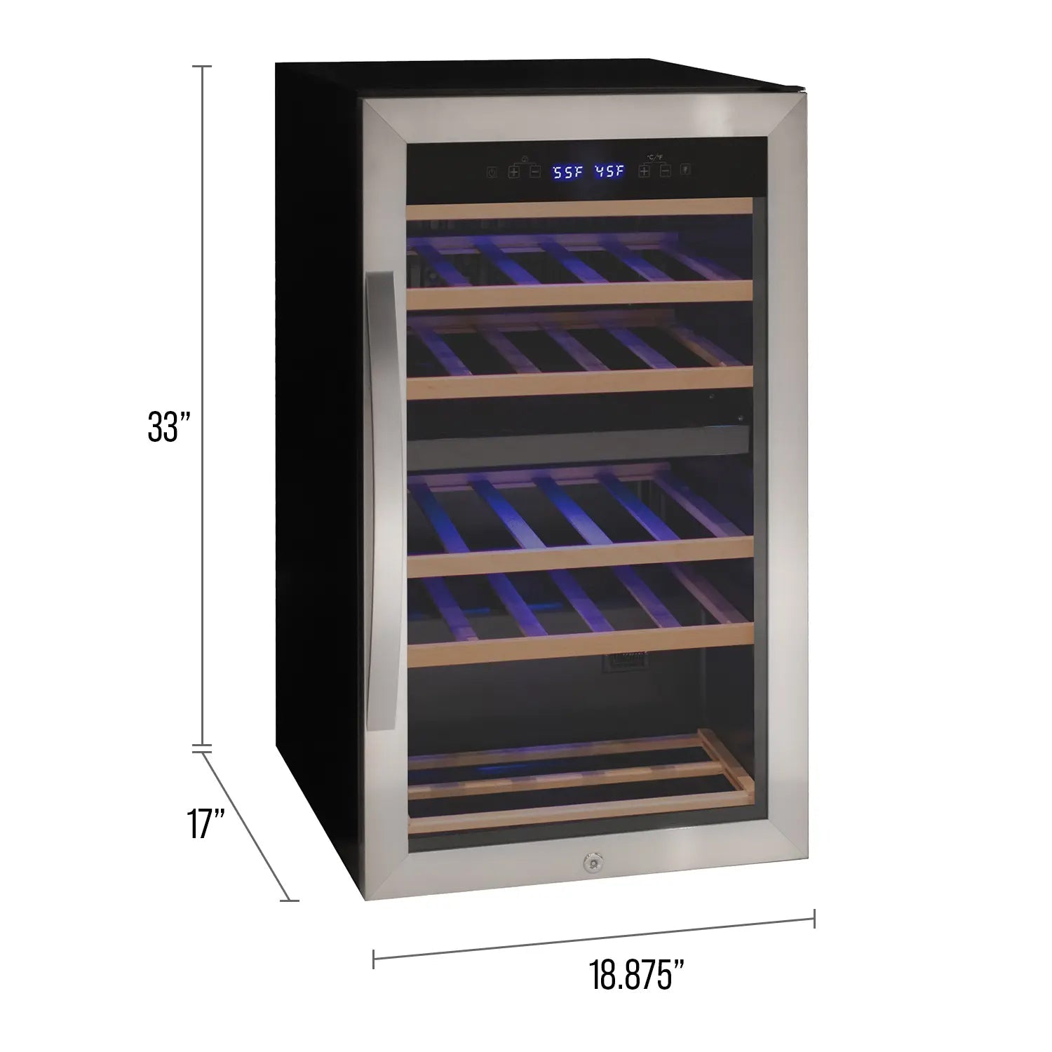 Allavino - Cascina Series 28 Bottle Dual Zone Freestanding Wine Cooler Refrigerator with Stainless Steel Door - AO KWR28D-2SR