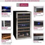 Allavino - Cascina Series 28 Bottle Dual Zone Freestanding Wine Cooler Refrigerator with Stainless Steel Door - AO KWR28D-2SR