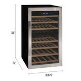 Allavino - Cascina Series 43 Bottle Dual Zone Freestanding Wine Refrigerator Cooler with Stainless Steel Door - AO KWR43D-2SR