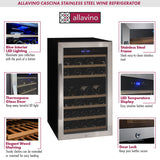 Allavino - Cascina Series 43 Bottle Dual Zone Freestanding Wine Refrigerator Cooler with Stainless Steel Door - AO KWR43D-2SR