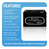 Aims Power - Lithium Battery 104Ah with Wake Up, Heater & BT Monitoring 12V LiFePO4