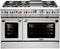 Capital Cooking - 48" Capital Precision Range - Manual Clean - 19K BTU - 6 Sealed Burners w/ 12" Thermo-Griddle - MCR486G