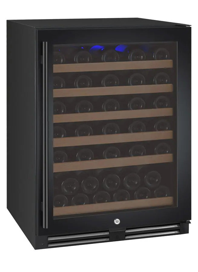 Allavino - FlexCount Series 56 Bottle Single Zone Built-in Wine Refrigerator with Black Door - Left Hinge - VSWR56-1BL20