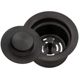 Ruvati - Garbage Disposal Flange with Basket Strainer and Stopper – Gunmetal Black Stainless Steel – RVA1042BL