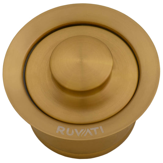 Ruvati - Garbage Disposal Flange with Basket Strainer and Stopper – Brushed Gold Satin Brass – RVA1042GG