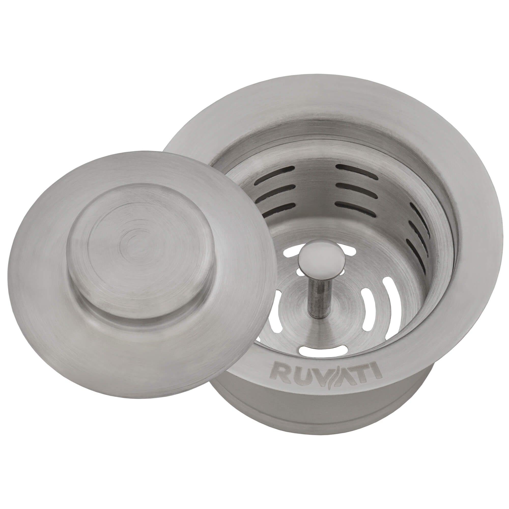 Ruvati - Kitchen Sink Garbage Disposal Flange with Basket Strainer and Stopper – Stainless Steel – RVA1042ST