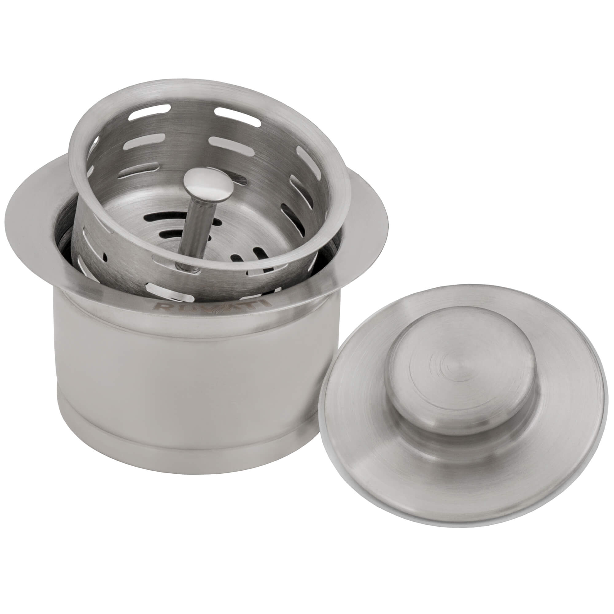 Ruvati - Extended Garbage Disposal Flange with Deep Basket Strainer and Stopper – Stainless Steel – RVA1052ST