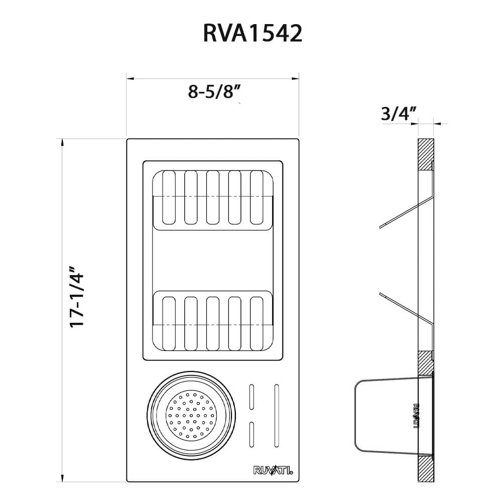 Ruvati - Wood Dish Plate and Silverware Caddy Drying Rack for Workstation Sinks – RVA1542