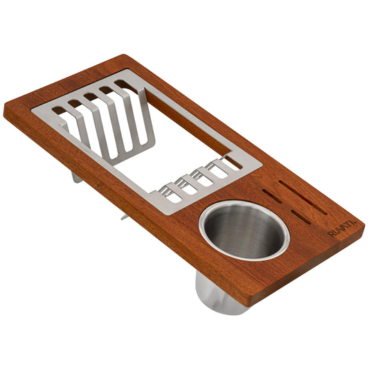 Ruvati - Wood Dish Plate and Silverware Caddy Drying Rack for Workstation Sinks – RVA1542
