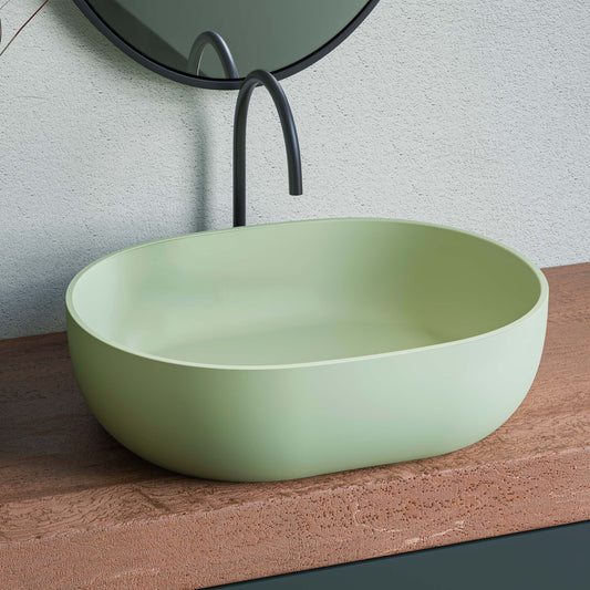 Ruvati - 19-inch Avocado Lime Green epiStone Solid Surface Bathroom Vessel Sink – RVB2119GN