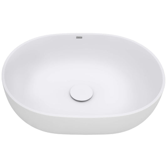 Ruvati - 19-inch Matte White epiStone Solid Surface Modern Bathroom Vessel Sink – RVB2119WH