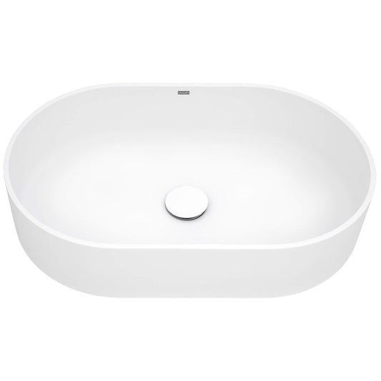 Ruvati - 23-inch Matte White epiStone Solid Surface Modern Bathroom Vessel Sink – RVB2550WH
