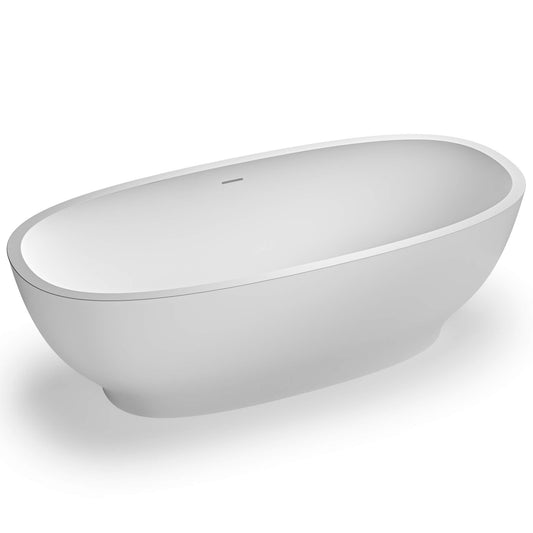 Ruvati - 69-inch White epiStone Solid Surface Oval Freestanding Bath Tub Viola – RVB6732WH