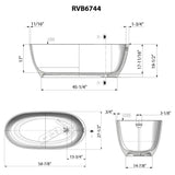 Ruvati - 59-inch Matte White epiStone Solid Surface Oval Freestanding Bath Tub Canali – RVB6744WH