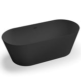 Ruvati - 67-inch Black epiStone Solid Surface Oval Freestanding Bath Tub Omnia Matte – RVB6750BK