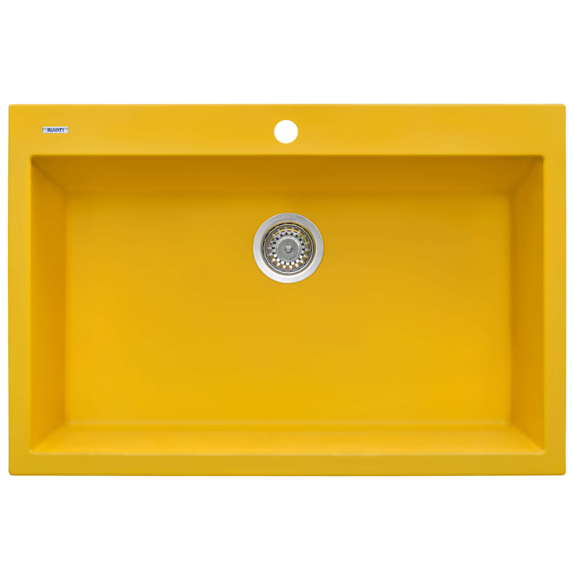 33 x 22 inch Granite Composite Drop-in Topmount Kitchen Sink Single Bowl – Midas Yellow