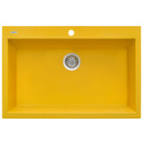 33 x 22 inch Granite Composite Drop-in Topmount Kitchen Sink Single Bowl – Midas Yellow