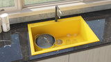 33 x 22 inch Granite Composite Drop-in Topmount Kitchen Sink Single Bowl – Midas Yellow