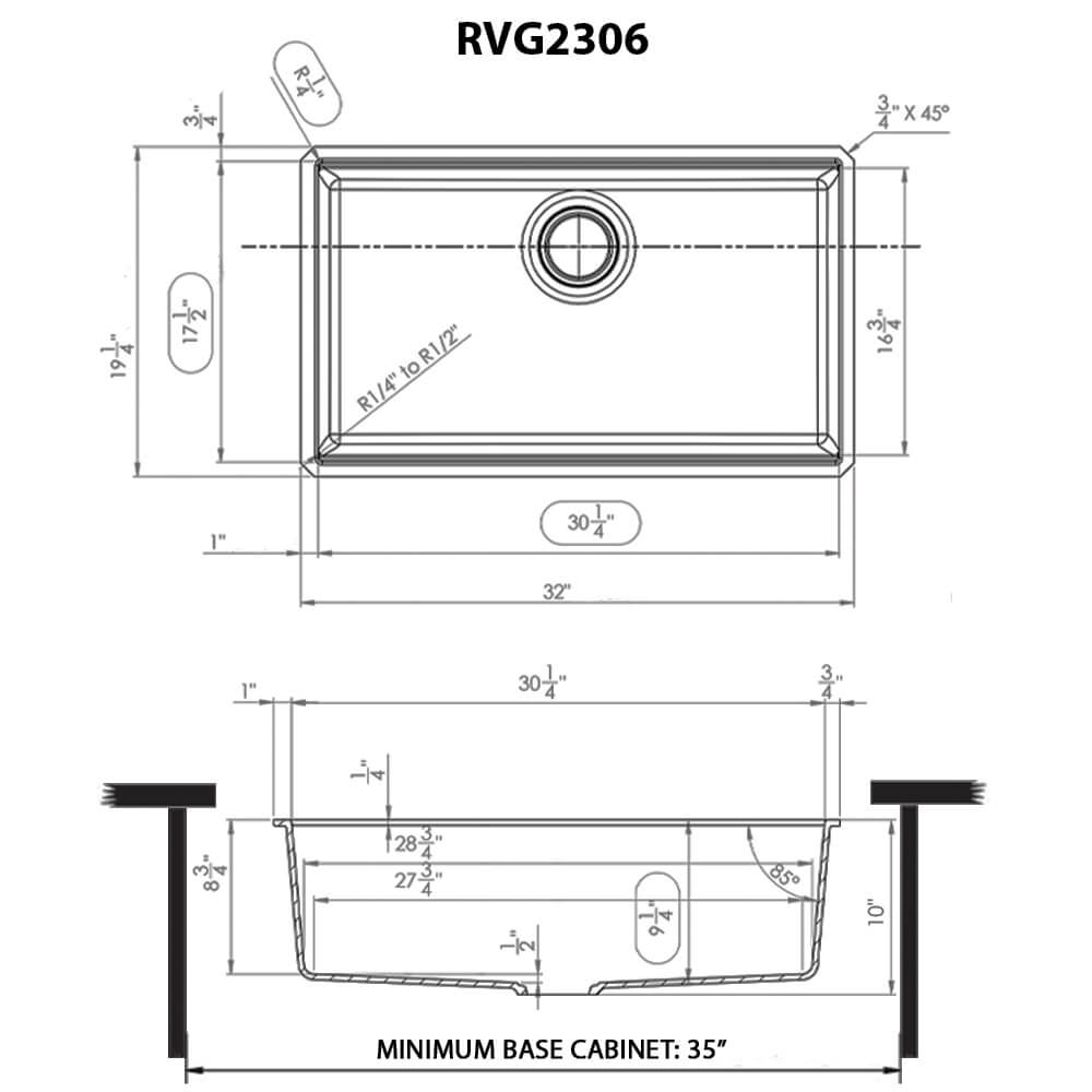 Ruvati - 33 in epiStage Undermount Single Bowl Urban Gray Granite Composite Workstation Kitchen Sink - RVG2306UG