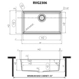 Ruvati - epiStage 33 in Undermount Single Bowl Matte Black Granite Composite Workstation Kitchen Sink