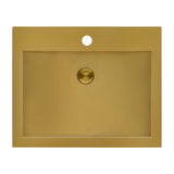 Ruvati - 21 x 17 inch Brushed Gold Drop-in Topmount Bathroom Sink Polished Brass Stainless Steel – RVH5110GG
