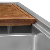 Ruvati - 33 x 22 inch Workstation Drop-in 40/60 Double Bowl Topmount Rounded Corners Kitchen Sink – RVH8036