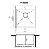 Ruvati - 18 x 20 inch RV Camper Van Workstation Drop-in Topmount Bar Prep Tiny Home Sink Stainless Steel – RVH8218