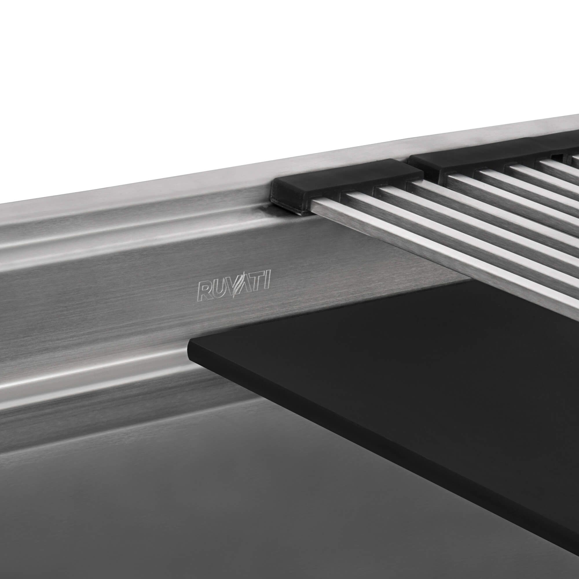 Ruvati - 33-inch Workstation Two-Tiered Ledge Kitchen Sink Undermount 16 Gauge Stainless Steel – RVH8224