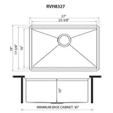 Ruvati - 27-inch Workstation Rounded Corners Undermount Ledge Kitchen Sink with Accessories – RVH8327