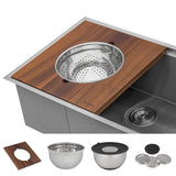 Ruvati - 33-inch Workstation Two-Tiered Ledge Kitchen Sink Drop-in Topmount 16 Gauge Stainless Steel – RVH8424