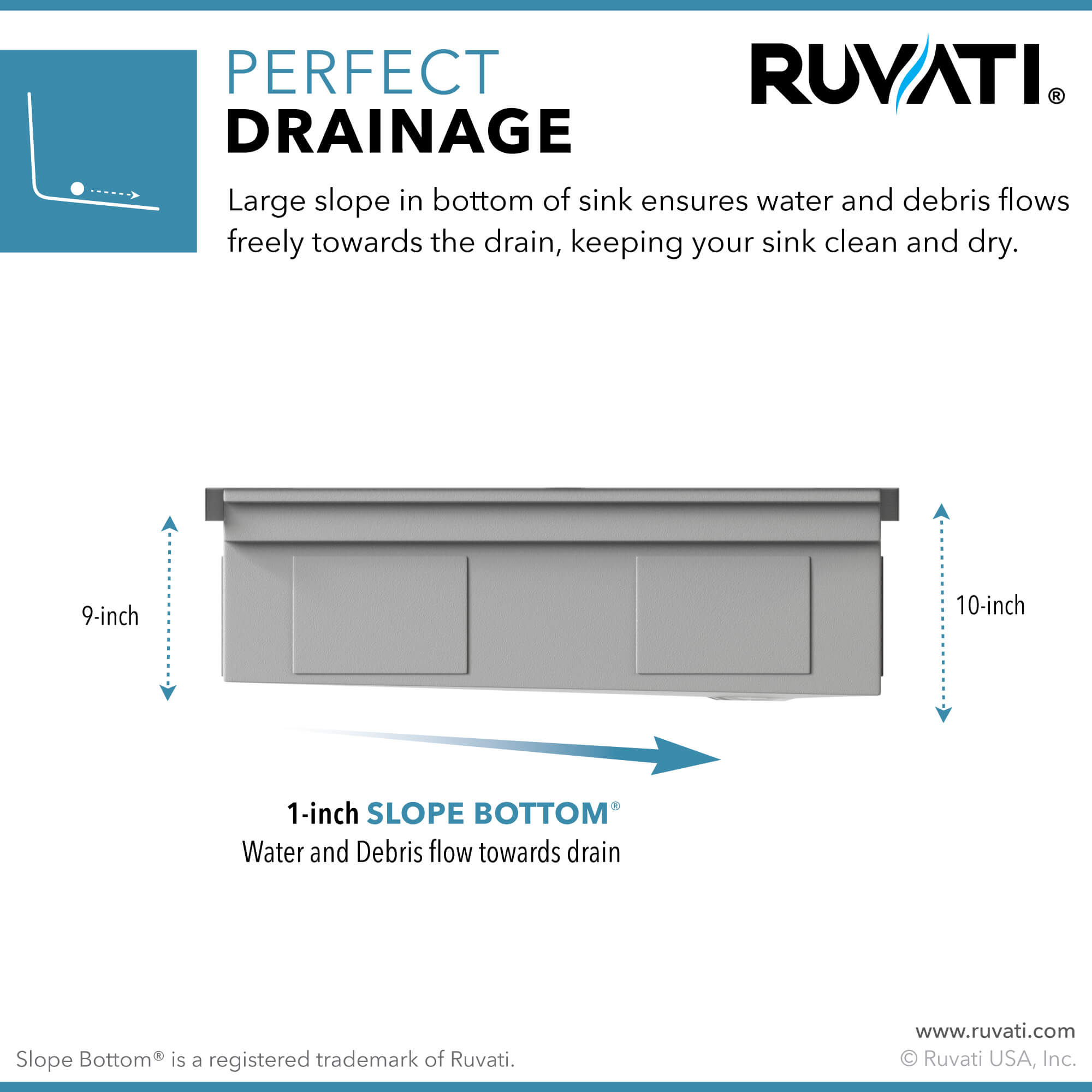 Ruvati - 33-inch Workstation Two-Tiered Ledge Kitchen Sink Drop-in Topmount 16 Gauge Stainless Steel – RVH8424